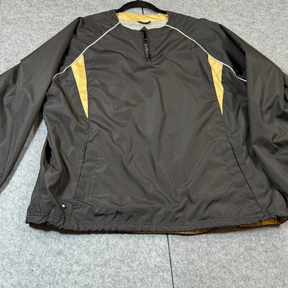 Holloway Windbreaker Jacket Men's XL Black Pockets Raglan Sleeve Quarter Zip